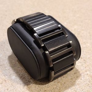 Vestal Leather-Metal Combo Watch Band 24mm